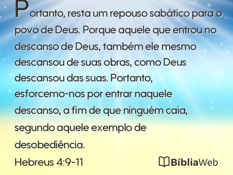 Hebreus 4:9-11 em imagem para compartilhar