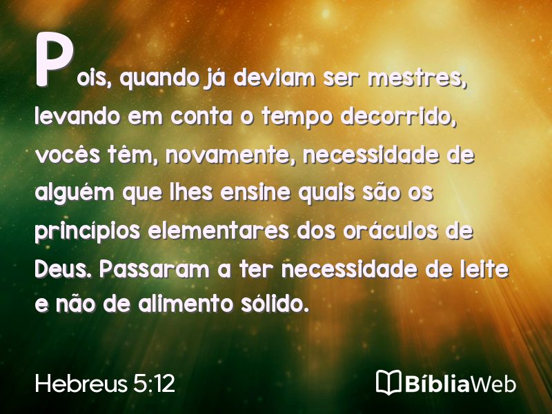 Hebreus 5:12 em imagem para compartilhar