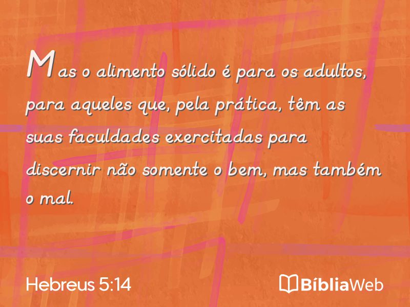 Hebreus 5:14 em imagem para compartilhar