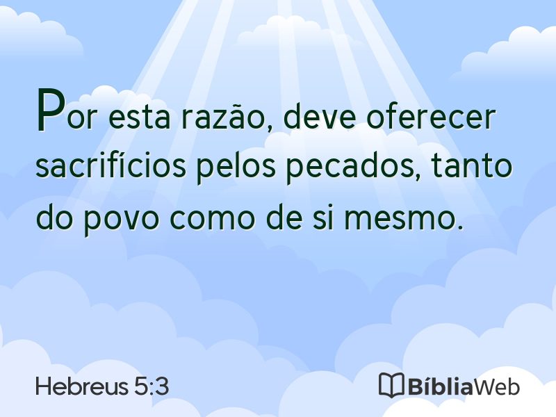 Hebreus 5:3 em imagem para compartilhar