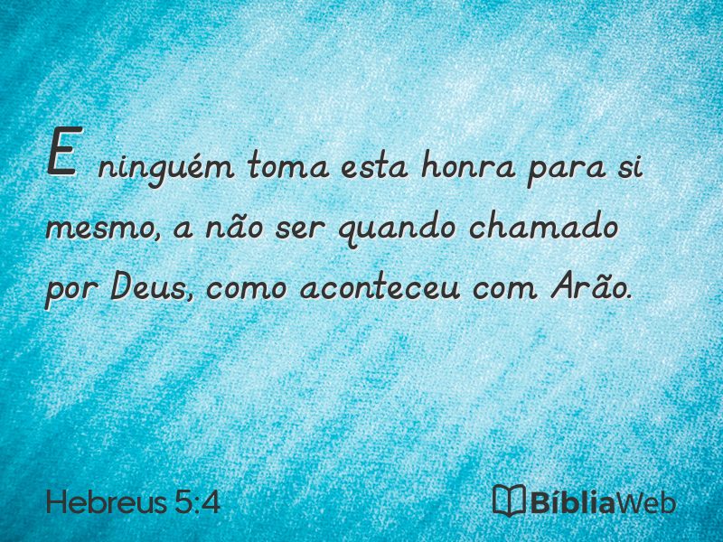 Hebreus 5:4 em imagem para compartilhar