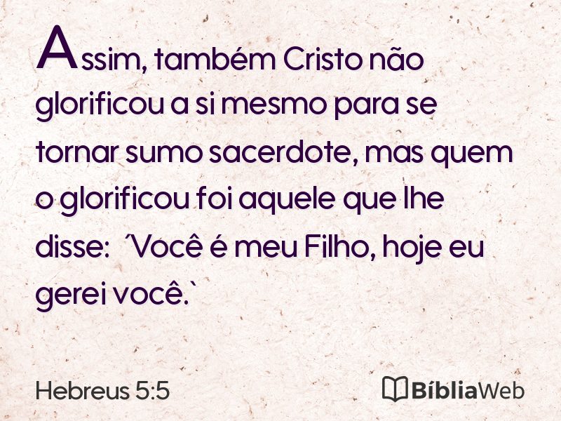 Hebreus 5:5 em imagem para compartilhar