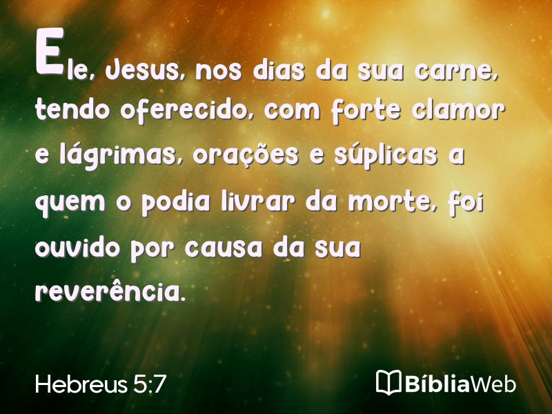 Hebreus 5:7 em imagem para compartilhar
