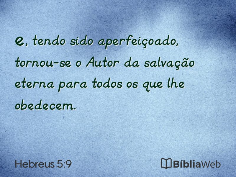 Hebreus 5:9 em imagem para compartilhar