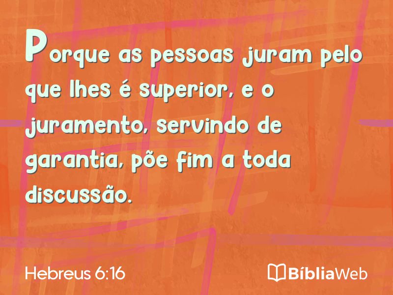 Hebreus 6:16 em imagem para compartilhar