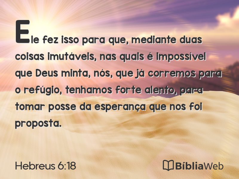 Hebreus 6:18 em imagem para compartilhar