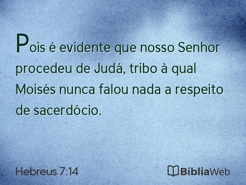 Hebreus 7:14 em imagem para compartilhar