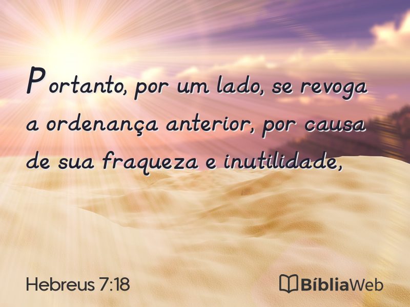 Hebreus 7:18 em imagem para compartilhar