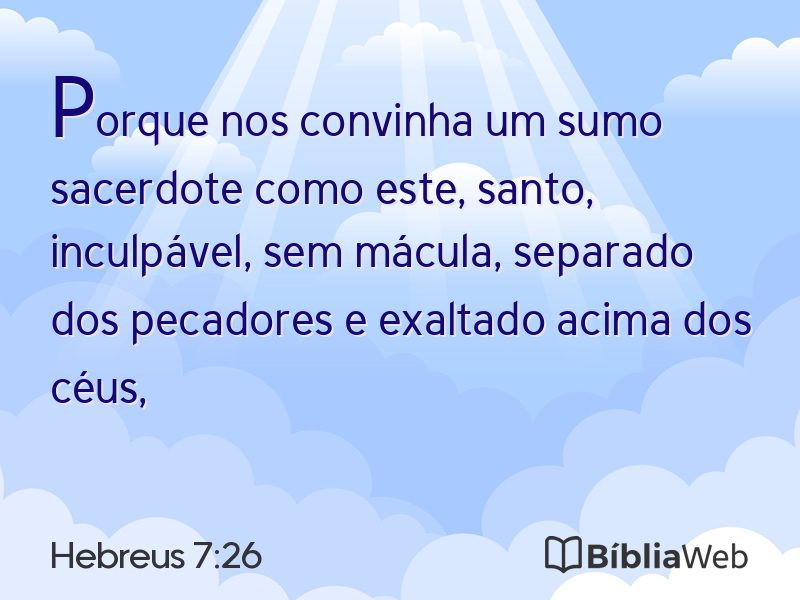 Hebreus 7:26 em imagem para compartilhar