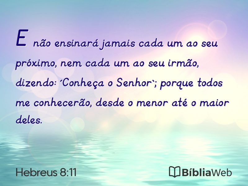 Hebreus 8:11 em imagem para compartilhar