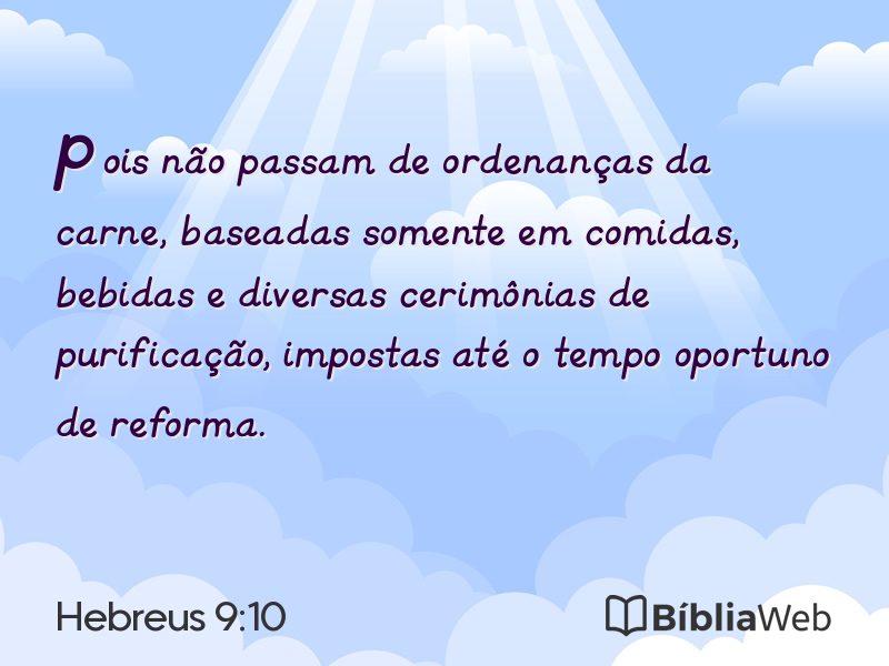 Hebreus 9:10 em imagem para compartilhar