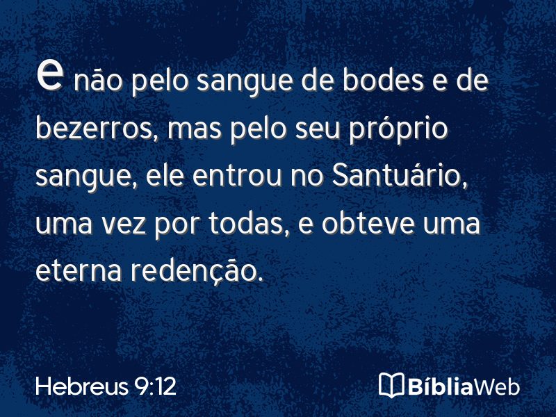 Hebreus 9:12 em imagem para compartilhar