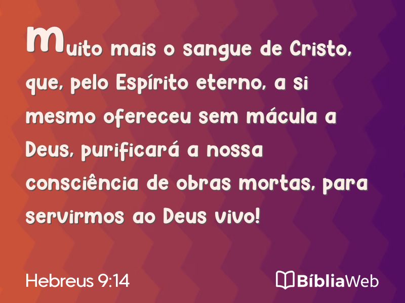 Hebreus 9:14 em imagem para compartilhar