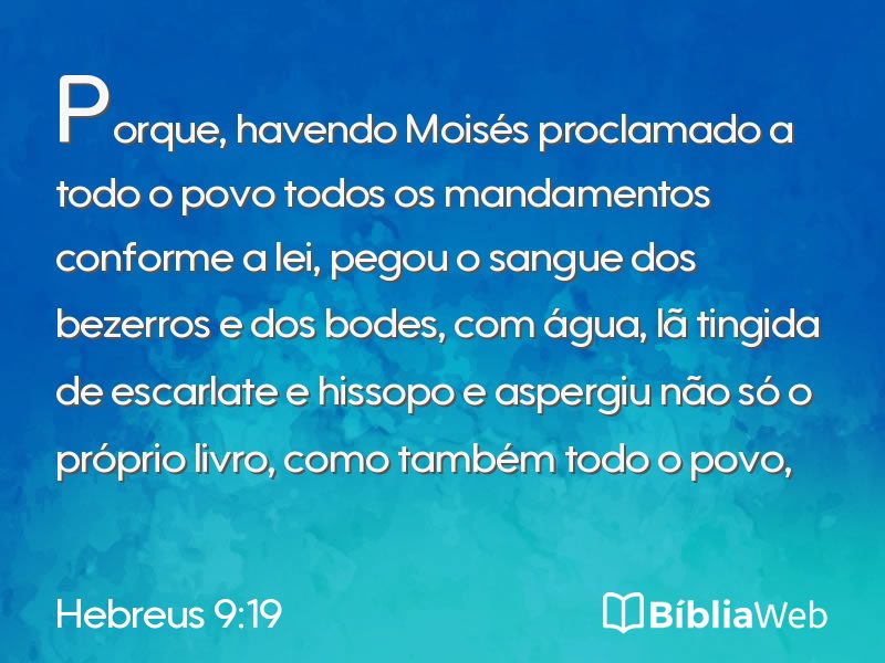 Hebreus 9:19 em imagem para compartilhar