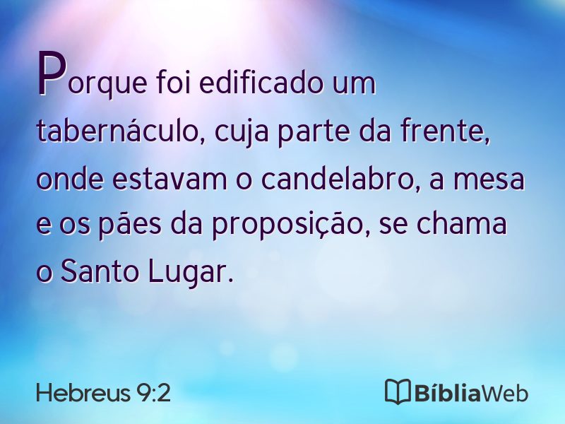 Hebreus 9:2 em imagem para compartilhar