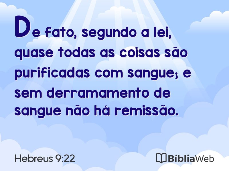 Hebreus 9:22 em imagem para compartilhar