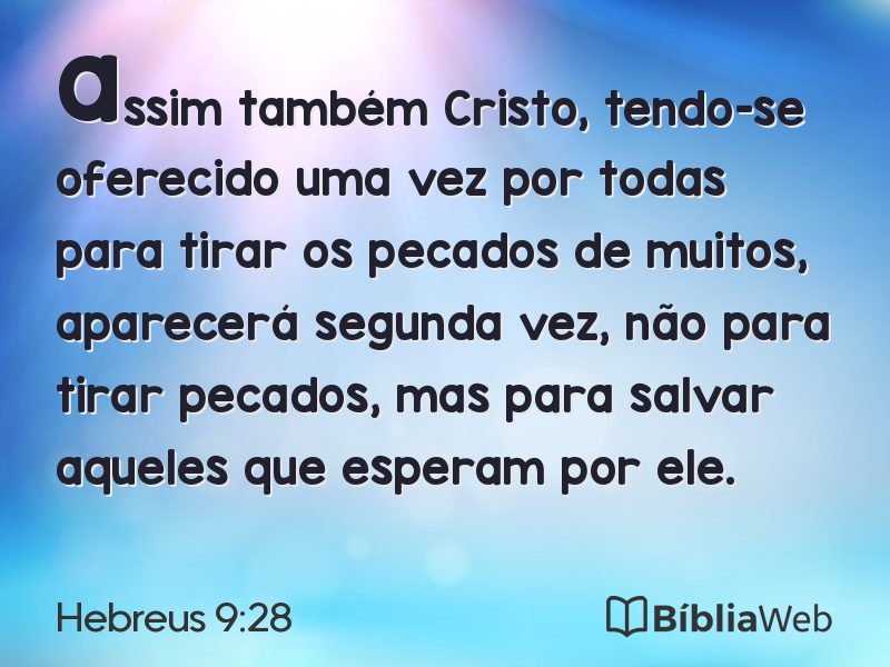 Hebreus 9:28 em imagem para compartilhar