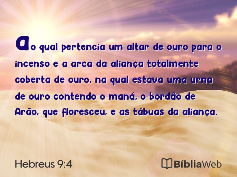Hebreus 9:4 em imagem para compartilhar