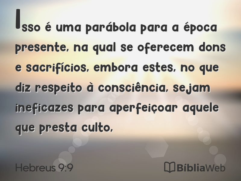 Hebreus 9:9 em imagem para compartilhar