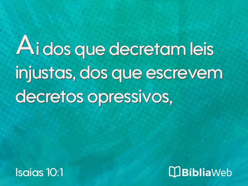 Isaías 10:1 em imagem para compartilhar