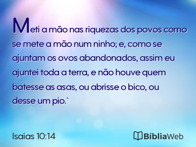 Isaías 10:14 em imagem para compartilhar