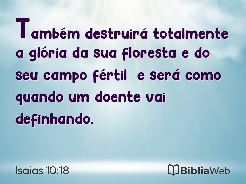 Isaías 10:18 em imagem para compartilhar