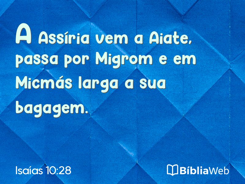Isaías 10:28 em imagem para compartilhar