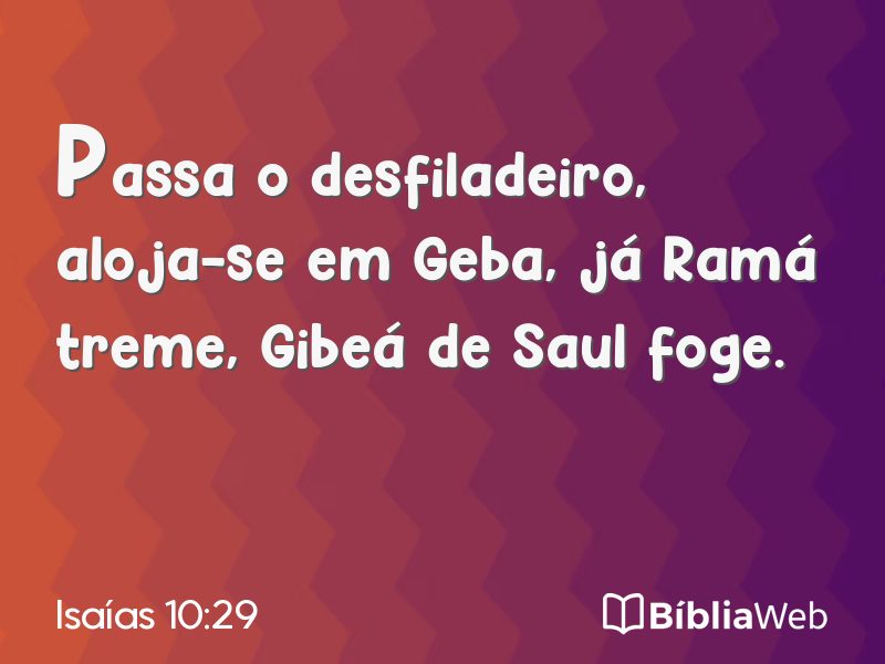 Isaías 10:29 em imagem para compartilhar