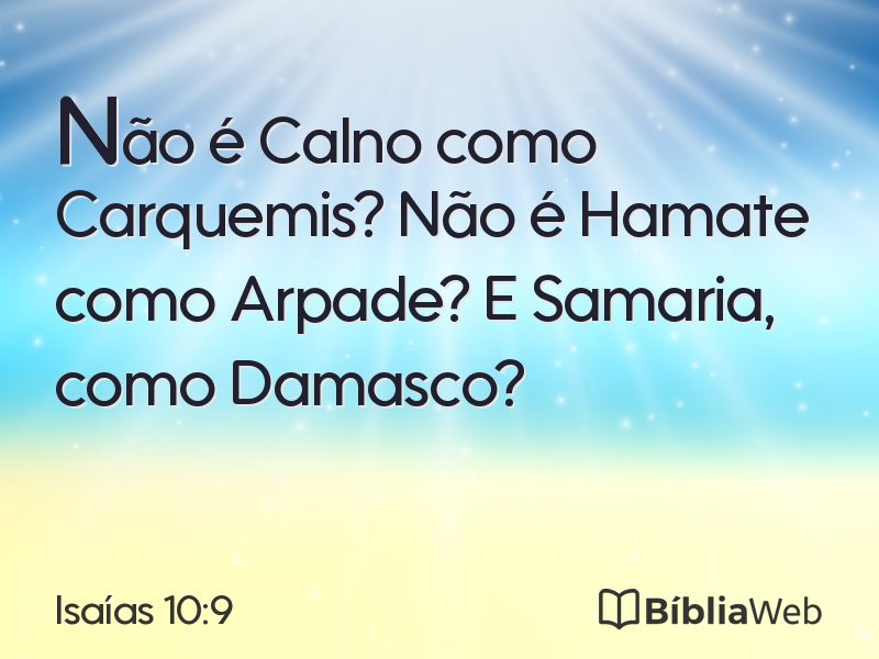 Isaías 10:9 em imagem para compartilhar