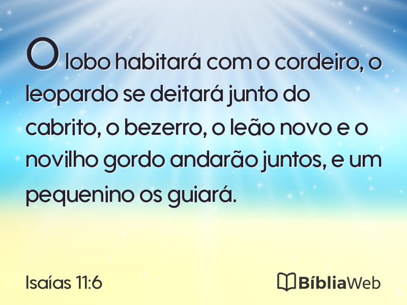 Isaías 11:6 em imagem para compartilhar