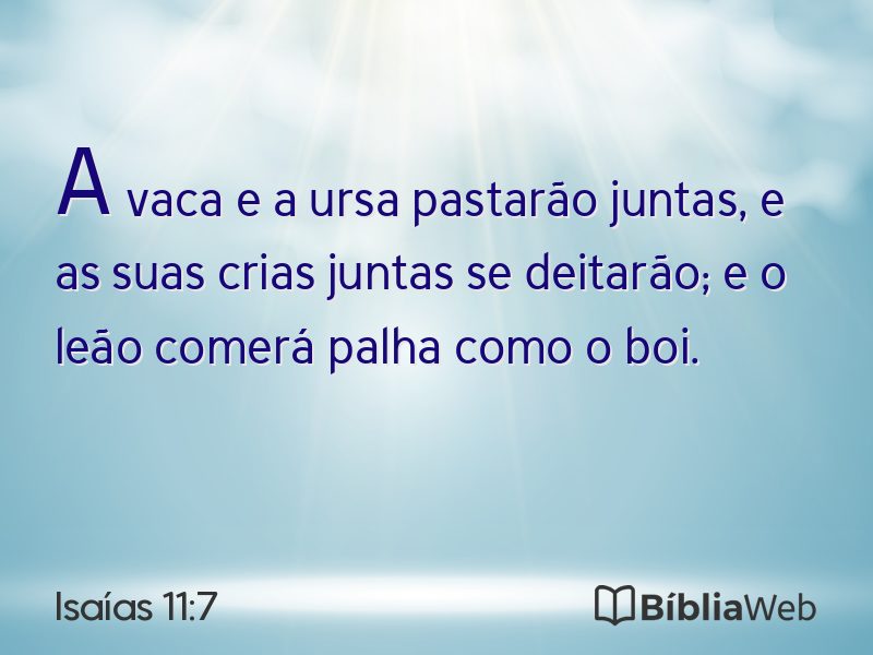 Isaías 11:7 em imagem para compartilhar