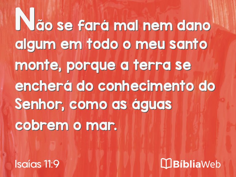 Isaías 11:9 em imagem para compartilhar