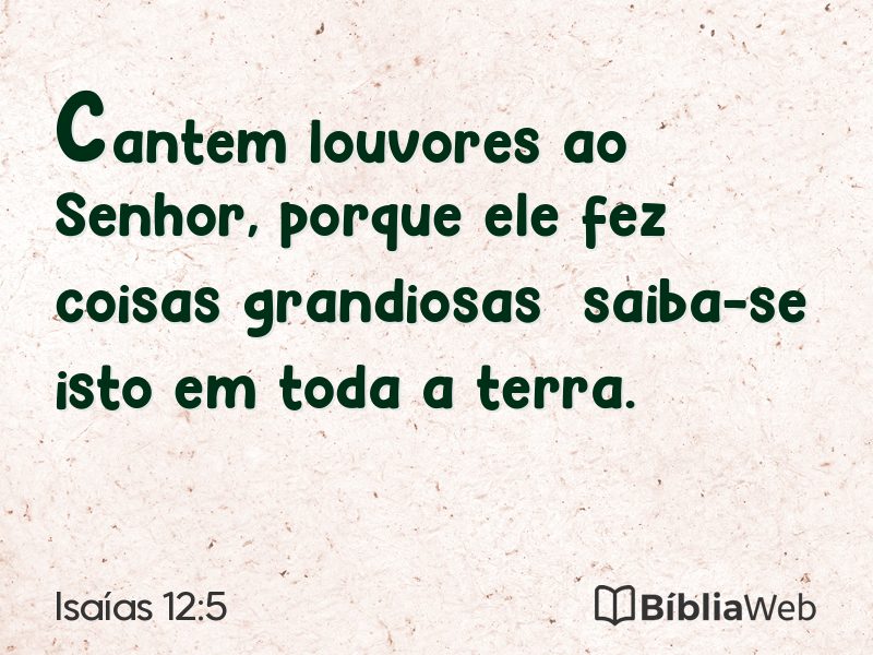 Isaías 12:5 em imagem para compartilhar