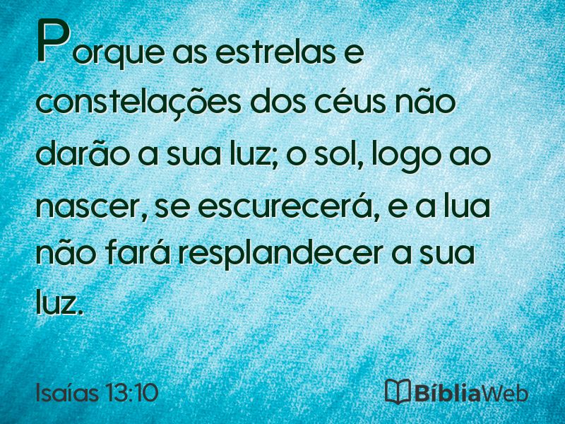 Isaías 13:10 em imagem para compartilhar