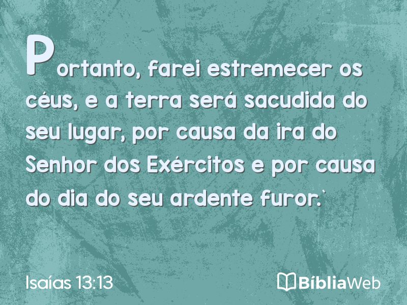 Isaías 13:13 em imagem para compartilhar