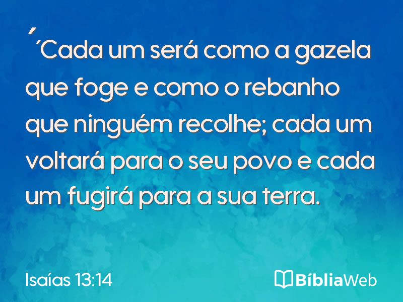 Isaías 13:14 em imagem para compartilhar