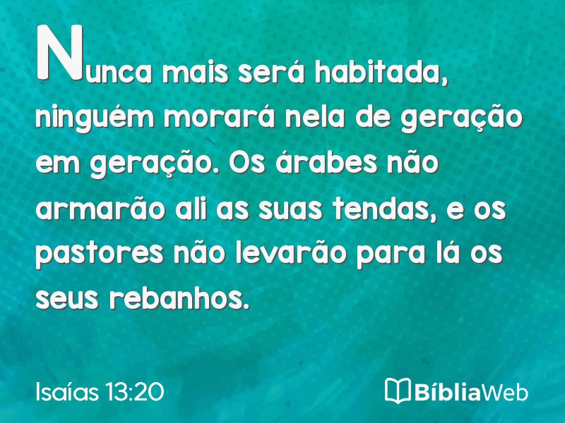 Isaías 13:20 em imagem para compartilhar