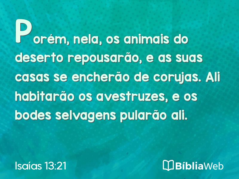 Isaías 13:21 em imagem para compartilhar
