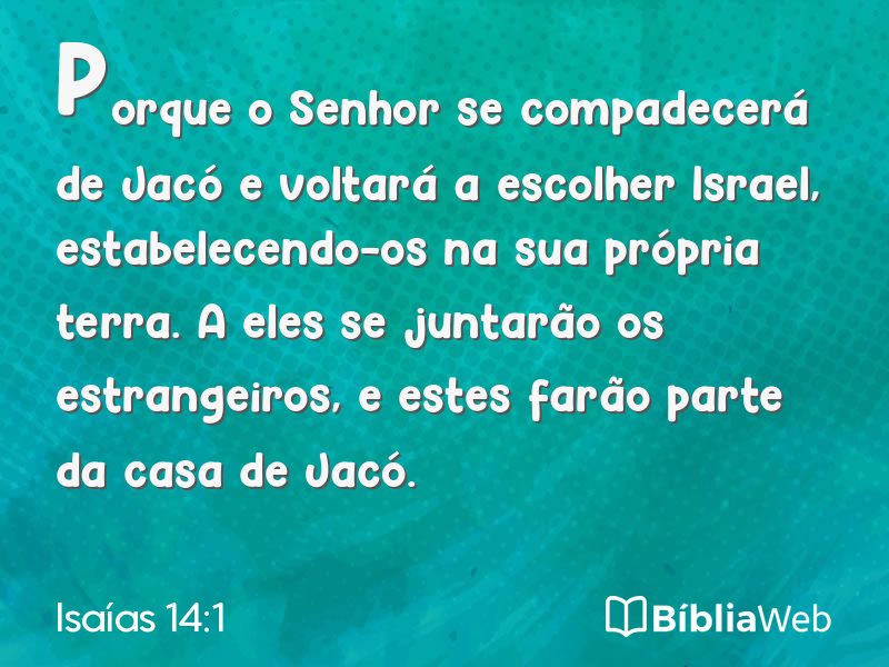 Isaías 14:1 em imagem para compartilhar