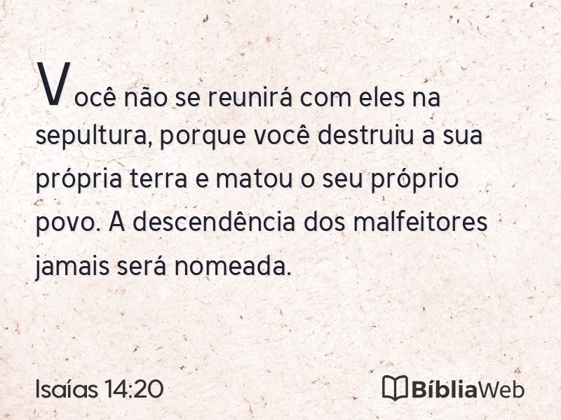 Isaías 14:20 em imagem para compartilhar