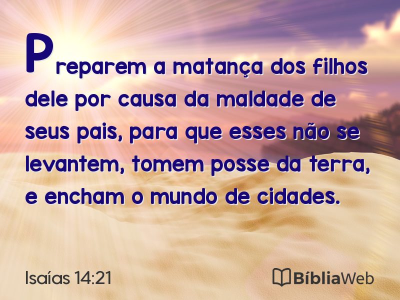 Isaías 14:21 em imagem para compartilhar