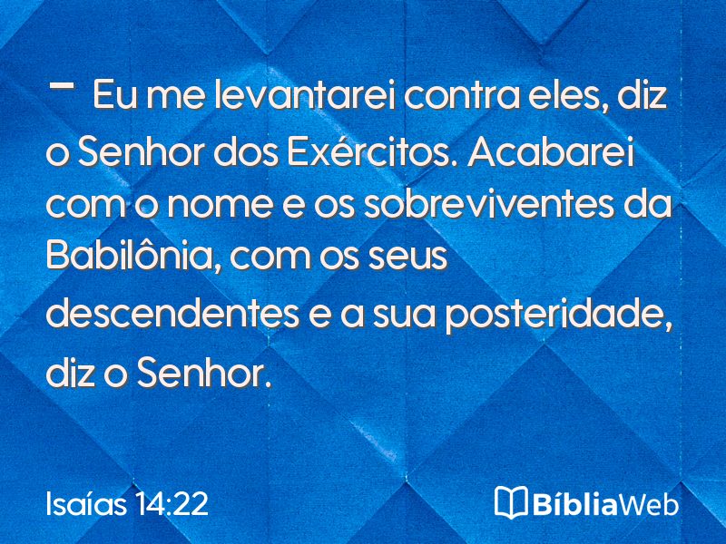 Isaías 14:22 em imagem para compartilhar