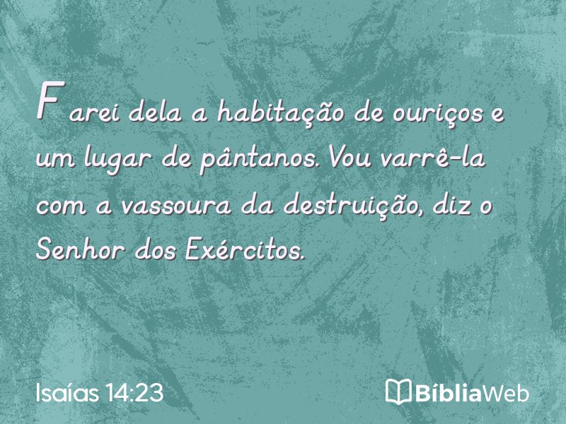 Isaías 14:23 em imagem para compartilhar