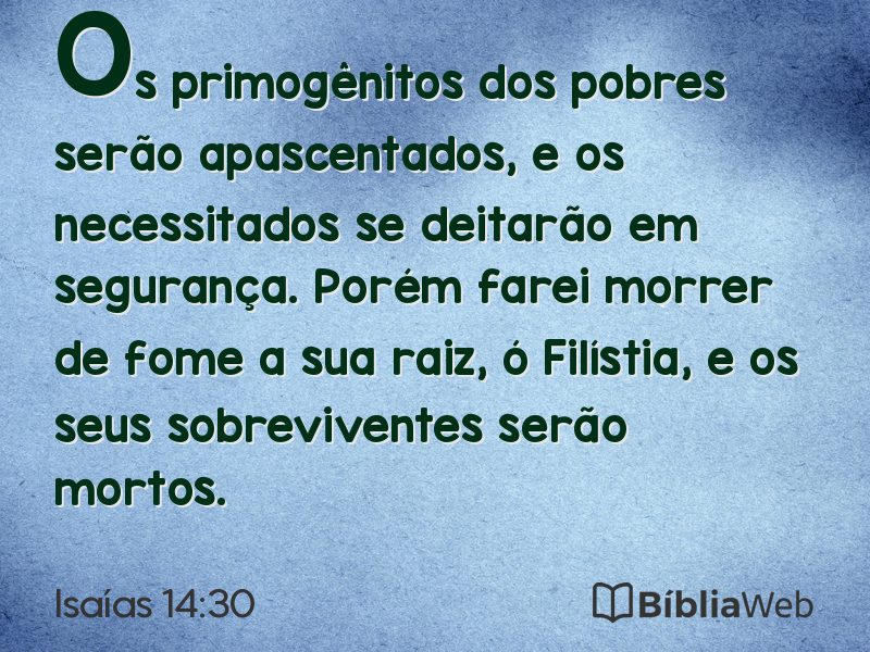 Isaías 14:30 em imagem para compartilhar