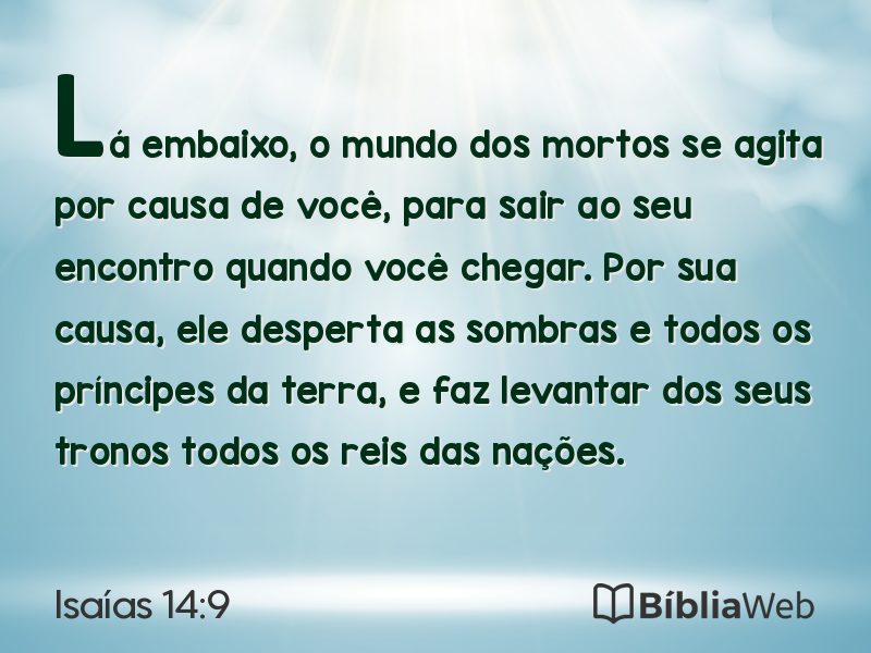 Isaías 14:9 em imagem para compartilhar