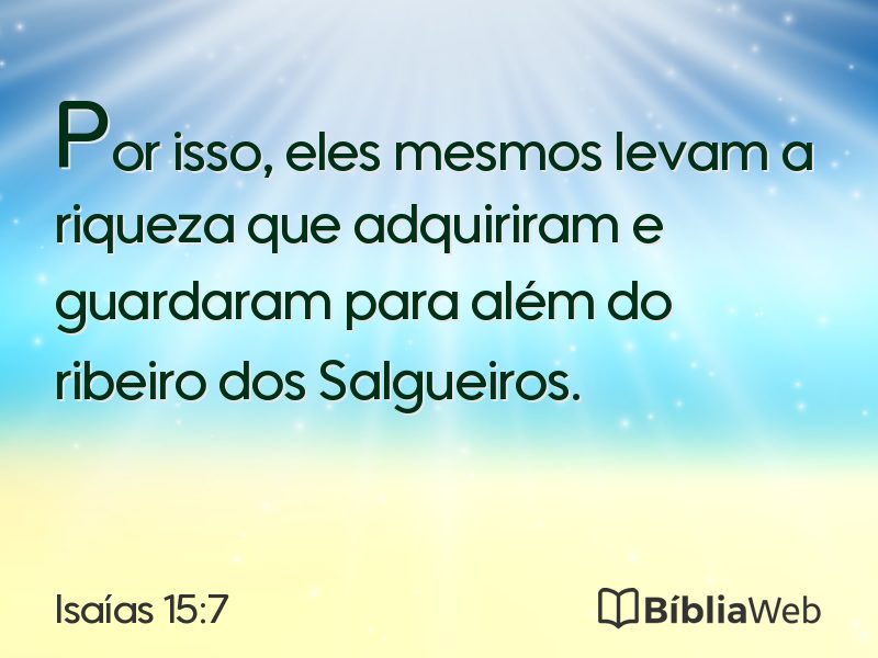 Isaías 15:7 em imagem para compartilhar