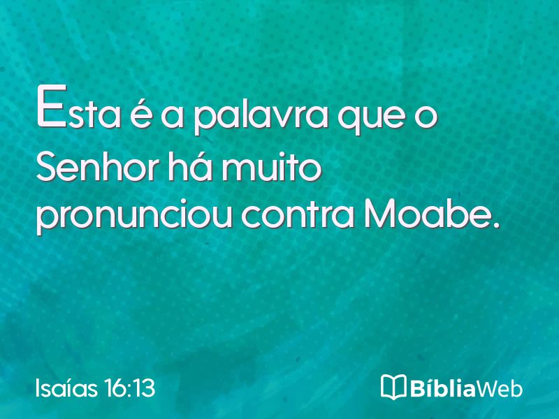 Isaías 16:13 em imagem para compartilhar