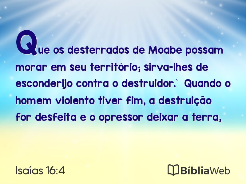 Isaías 16:4 em imagem para compartilhar