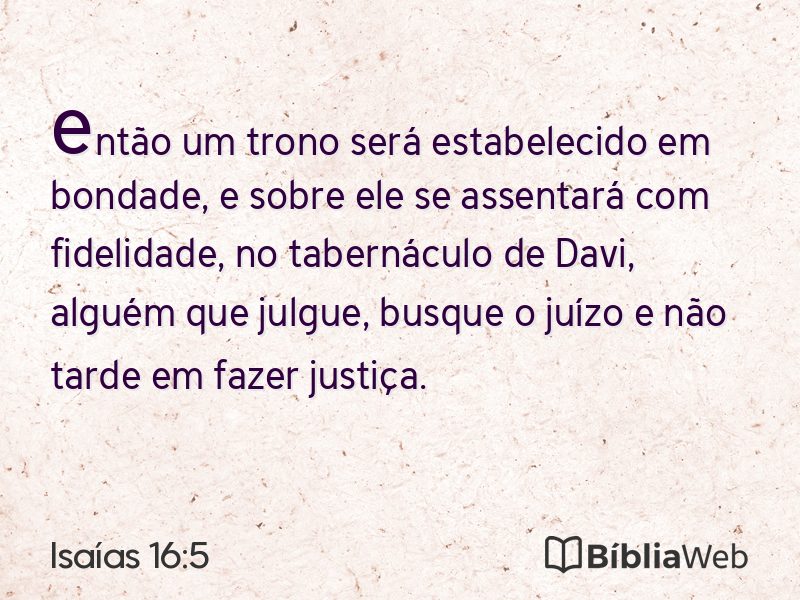 Isaías 16:5 em imagem para compartilhar