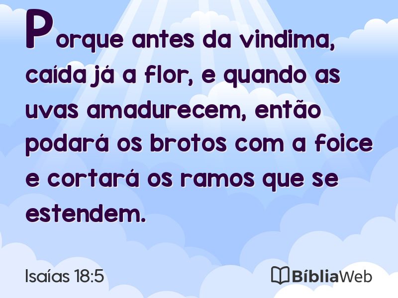 Isaías 18:5 em imagem para compartilhar